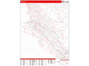 Oakland <br /> Wall Map <br /> Zip Code <br /> Red Line Style 2025 Map