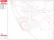 Oxnard <br /> Wall Map <br /> Zip Code <br /> Red Line Style 2025 Map