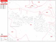 Pittsburg <br /> Wall Map <br /> Zip Code <br /> Red Line Style 2025 Map