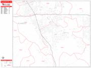 Pleasanton <br /> Wall Map <br /> Zip Code <br /> Red Line Style 2025 Map