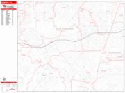 Pomona <br /> Wall Map <br /> Zip Code <br /> Red Line Style 2025 Map