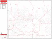 Rancho Cucamonga <br /> Wall Map <br /> Zip Code <br /> Red Line Style 2025 Map