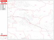 Redlands <br /> Wall Map <br /> Zip Code <br /> Red Line Style 2025 Map