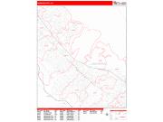 Redwood City <br /> Wall Map <br /> Zip Code <br /> Red Line Style 2025 Map