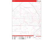 Rialto <br /> Wall Map <br /> Zip Code <br /> Red Line Style 2025 Map