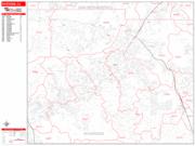 Riverside <br /> Wall Map <br /> Zip Code <br /> Red Line Style 2025 Map