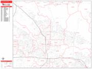 San Bernardino <br /> Wall Map <br /> Zip Code <br /> Red Line Style 2025 Map
