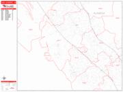 San Leandro <br /> Wall Map <br /> Zip Code <br /> Red Line Style 2025 Map