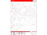 San Marcos <br /> Wall Map <br /> Zip Code <br /> Red Line Style 2025 Map