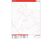 San Mateo <br /> Wall Map <br /> Zip Code <br /> Red Line Style 2025 Map