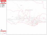 Santa Barbara <br /> Wall Map <br /> Zip Code <br /> Red Line Style 2025 Map