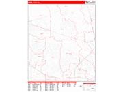 Santa Clara <br /> Wall Map <br /> Zip Code <br /> Red Line Style 2025 Map