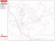 Santa Clarita <br /> Wall Map <br /> Zip Code <br /> Red Line Style 2025 Map