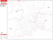 Santa Cruz <br /> Wall Map <br /> Zip Code <br /> Red Line Style 2025 Map
