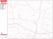 South Gate <br /> Wall Map <br /> Zip Code <br /> Red Line Style 2025 Map