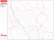 South San Francisco <br /> Wall Map <br /> Zip Code <br /> Red Line Style 2025 Map
