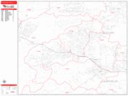 Thousand Oaks <br /> Wall Map <br /> Zip Code <br /> Red Line Style 2025 Map