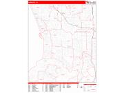 Torrance <br /> Wall Map <br /> Zip Code <br /> Red Line Style 2025 Map