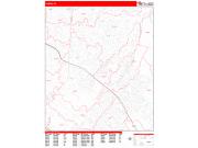 Tustin <br /> Wall Map <br /> Zip Code <br /> Red Line Style 2025 Map