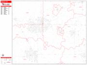 Visalia <br /> Wall Map <br /> Zip Code <br /> Red Line Style 2025 Map
