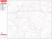 West Covina <br /> Wall Map <br /> Zip Code <br /> Red Line Style 2025 Map