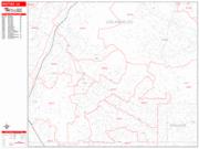Whittier <br /> Wall Map <br /> Zip Code <br /> Red Line Style 2025 Map