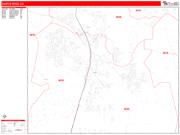 Castle Rock <br /> Wall Map <br /> Zip Code <br /> Red Line Style 2025 Map