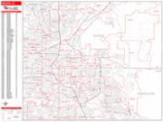 Denver <br /> Wall Map <br /> Zip Code <br /> Red Line Style 2025 Map