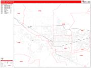 Grand Junction <br /> Wall Map <br /> Zip Code <br /> Red Line Style 2025 Map