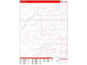 Lakewood <br /> Wall Map <br /> Zip Code <br /> Red Line Style 2025 Map