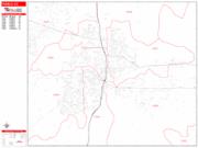Pueblo <br /> Wall Map <br /> Zip Code <br /> Red Line Style 2025 Map
