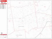 Bristol <br /> Wall Map <br /> Zip Code <br /> Red Line Style 2025 Map