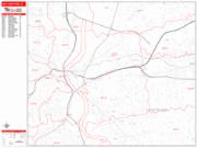 East Hartford <br /> Wall Map <br /> Zip Code <br /> Red Line Style 2025 Map