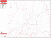 Hamden <br /> Wall Map <br /> Zip Code <br /> Red Line Style 2025 Map