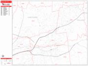 Manchester <br /> Wall Map <br /> Zip Code <br /> Red Line Style 2025 Map