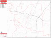 Meriden <br /> Wall Map <br /> Zip Code <br /> Red Line Style 2025 Map