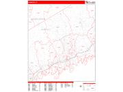 Stamford <br /> Wall Map <br /> Zip Code <br /> Red Line Style 2025 Map