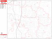 Brandon <br /> Wall Map <br /> Zip Code <br /> Red Line Style 2025 Map