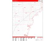 Coral Gables <br /> Wall Map <br /> Zip Code <br /> Red Line Style 2025 Map