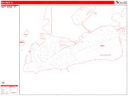 Key West <br /> Wall Map <br /> Zip Code <br /> Red Line Style 2026 Map