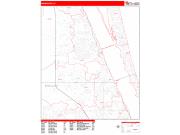 Melbourne <br /> Wall Map <br /> Zip Code <br /> Red Line Style 2025 Map