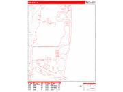 Miami Beach <br /> Wall Map <br /> Zip Code <br /> Red Line Style 2025 Map