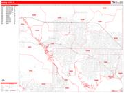 North Port <br /> Wall Map <br /> Zip Code <br /> Red Line Style 2025 Map