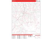 Orlando <br /> Wall Map <br /> Zip Code <br /> Red Line Style 2025 Map