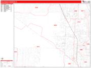 Palm Beach Gardens <br /> Wall Map <br /> Zip Code <br /> Red Line Style 2025 Map