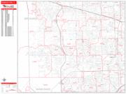 Pembroke Pines <br /> Wall Map <br /> Zip Code <br /> Red Line Style 2025 Map