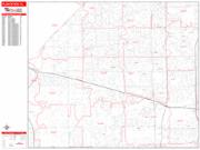 Plantation <br /> Wall Map <br /> Zip Code <br /> Red Line Style 2025 Map