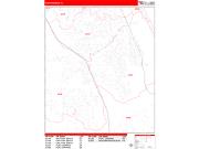 Port Orange <br /> Wall Map <br /> Zip Code <br /> Red Line Style 2025 Map