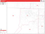 Wellington <br /> Wall Map <br /> Zip Code <br /> Red Line Style 2025 Map