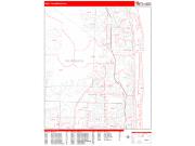 West Palm Beach <br /> Wall Map <br /> Zip Code <br /> Red Line Style 2025 Map